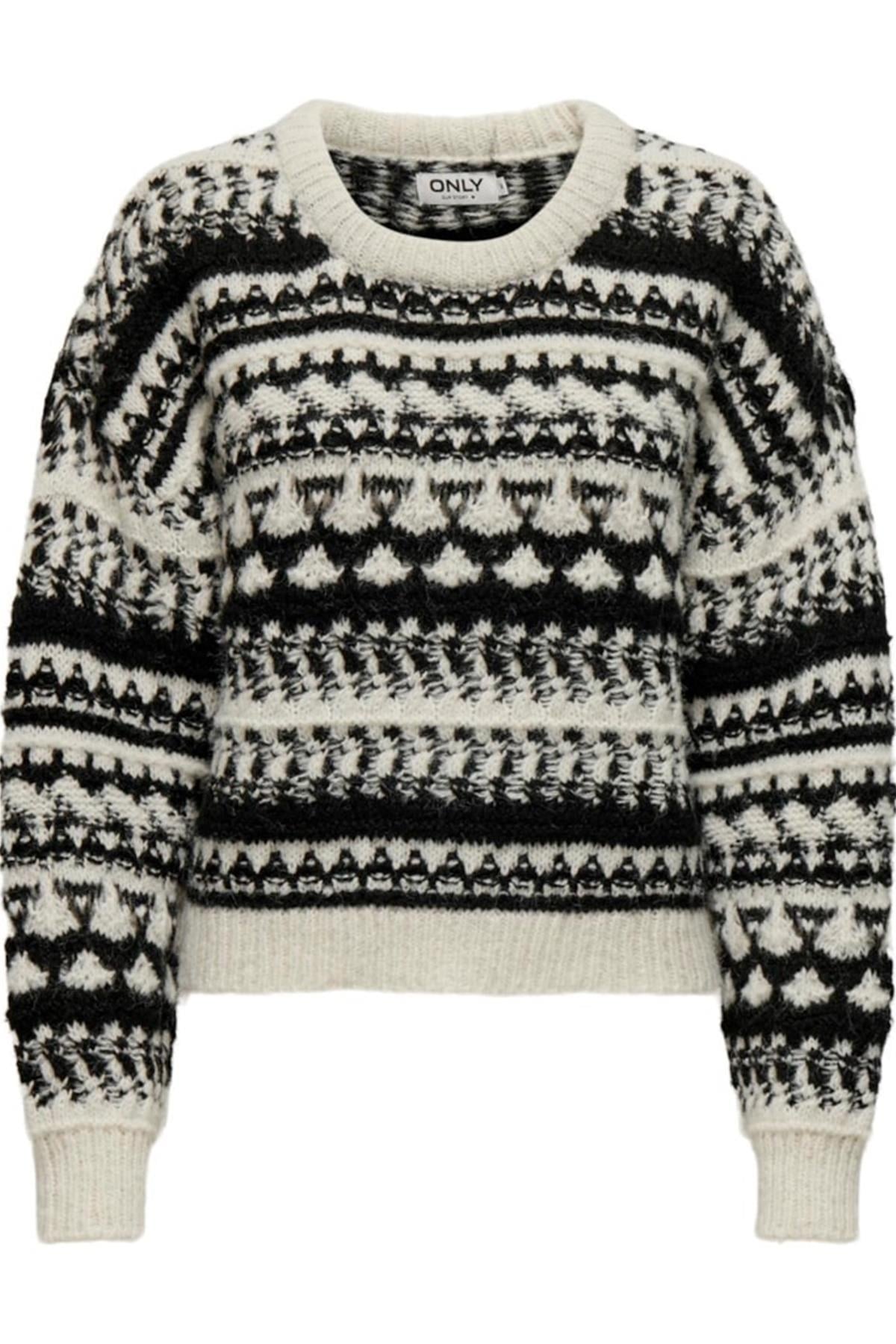 ONLALAIA LIFE LS O-NECK PRM KNT BEYAZ15327639