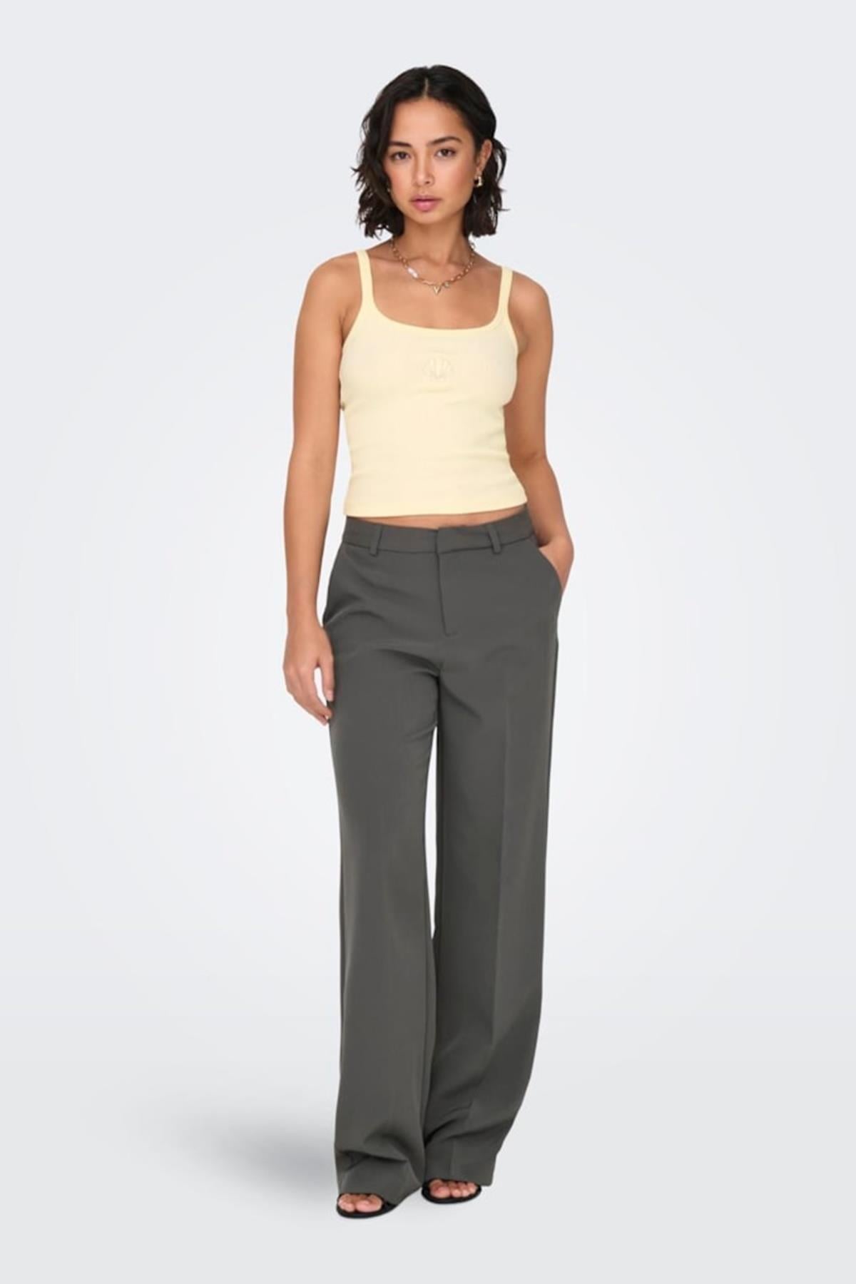 ONLBERRY LIFE HW WIDE PANT TLR NOOS KOYU GRİ15258191 