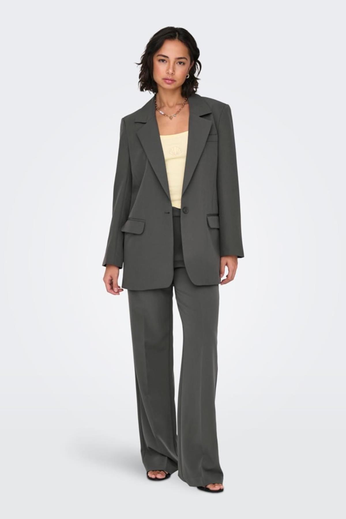 ONLLANA-BERRY L/S OVS BLAZER TLR NOOS KOYU GRİ 15245698