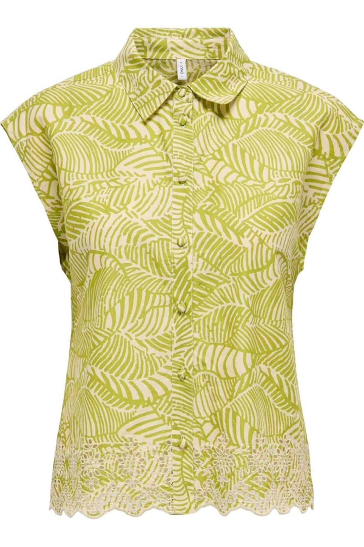 ONLLOU LIFE EMB S/S SHIRT PTM AÇIK YEŞİL