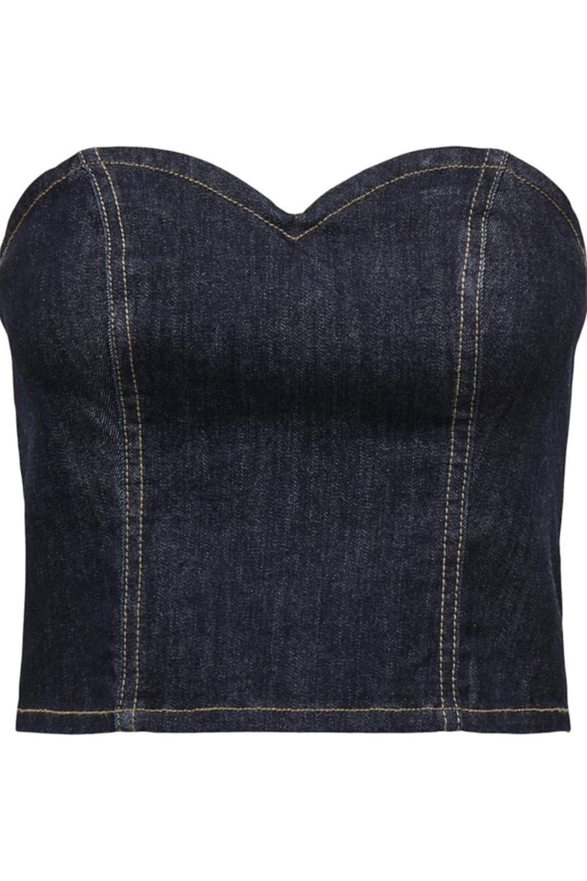 ONLTIKI S/L DNM RINSE CORSET TOP GUA KOYU MAVİ15325559