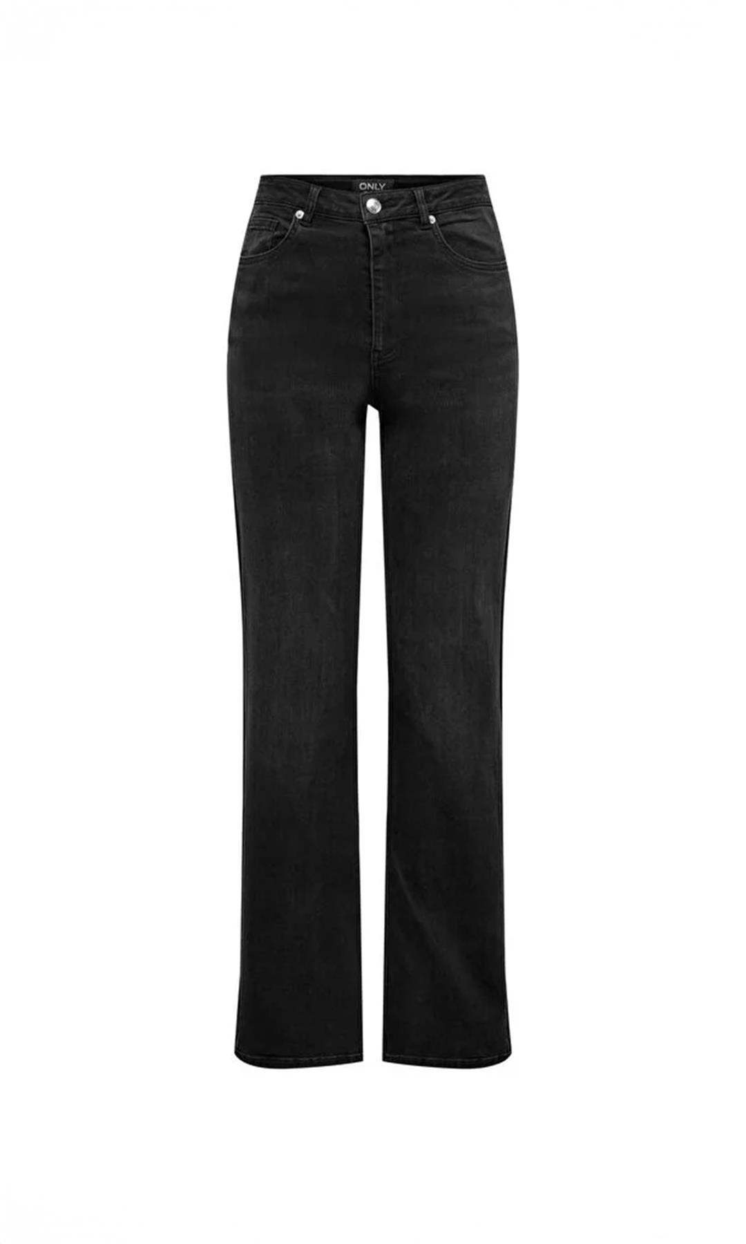 Only Juicy Yüksek Bel Geniş Paça Siyah Kot Pantolon