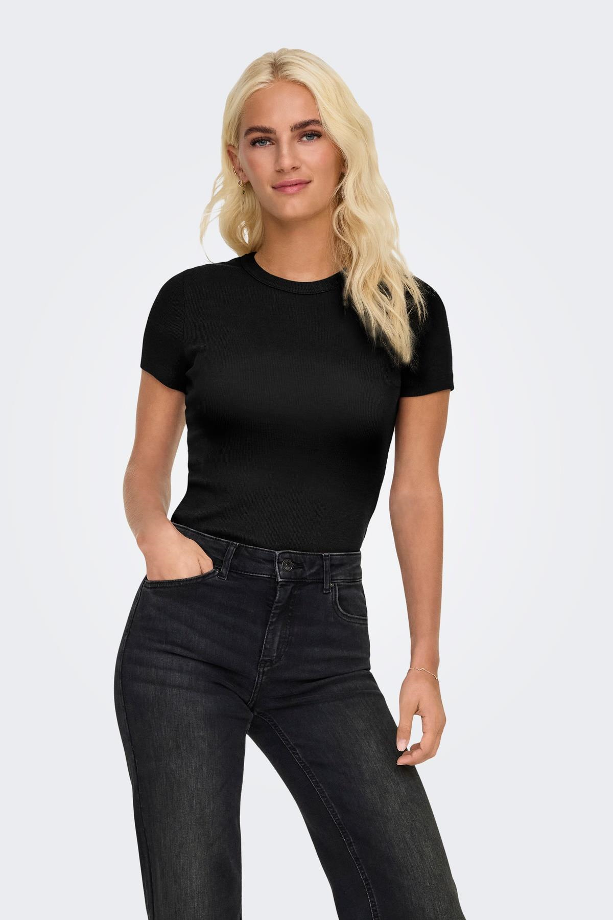 Only Kadın Bisiklet Yaka Basic Tişört - Val Life 