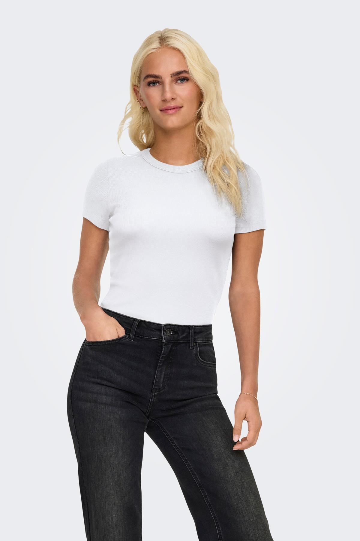 Only Kadın Bisiklet Yaka Basic Tişört - Val Life 