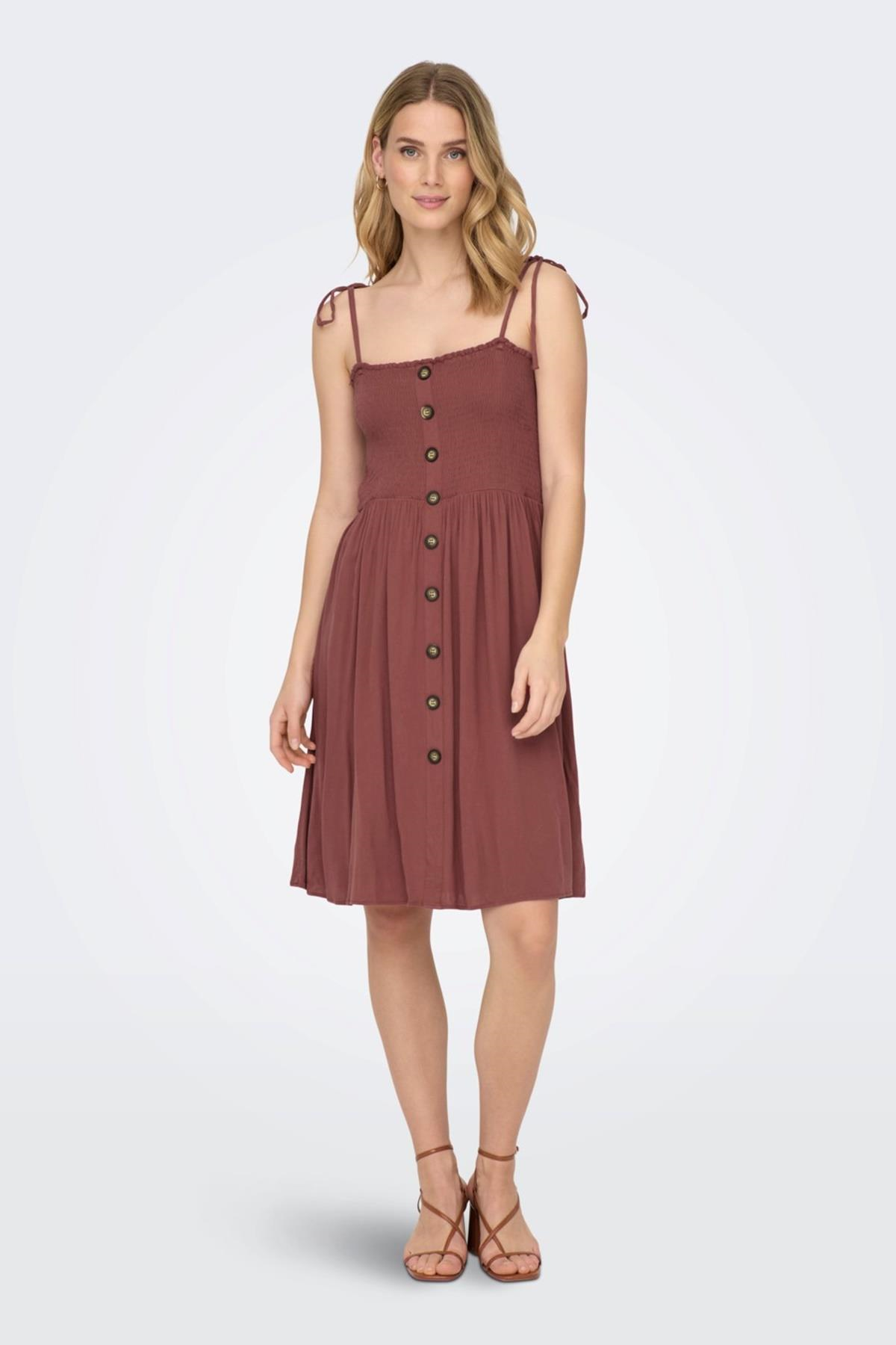 ONLY ONLANNIKA S/L SMOCK DRESS WVN NOOS kiremit