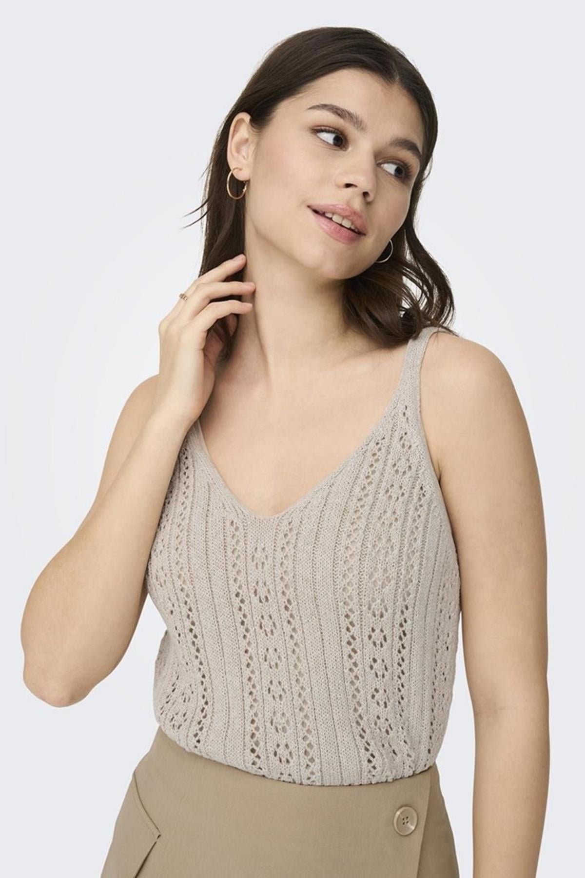 ONLY ONLLYZET LIFE S/L TOP KNT NOOS 15277573 TAŞ