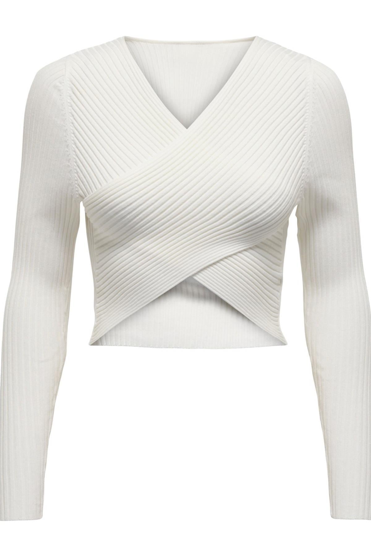 ONLY ONLMELINA LS WRAP V-NECK REVERSE KNT 15309066 TAŞ