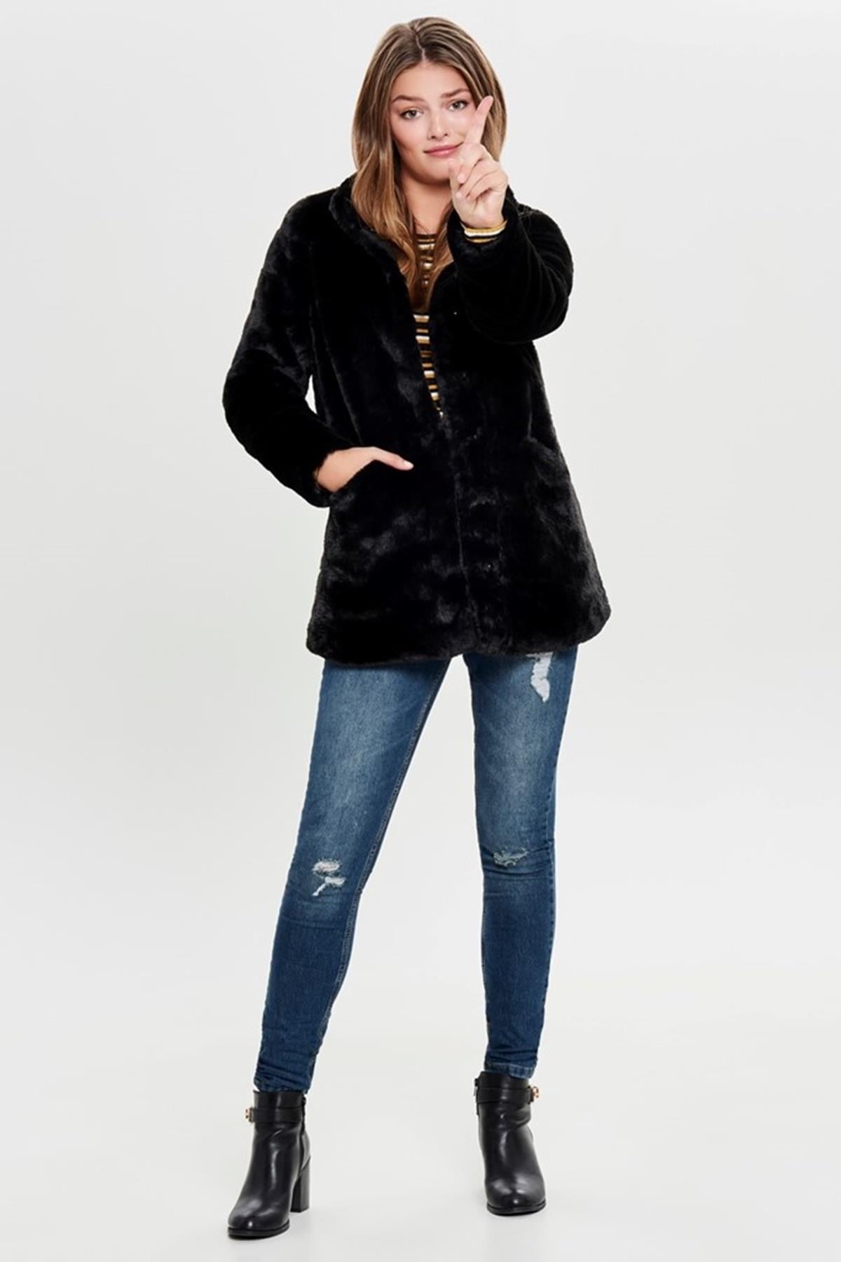 ONLY ONLVIDA FAUX FUR COAT OTW SİYAH