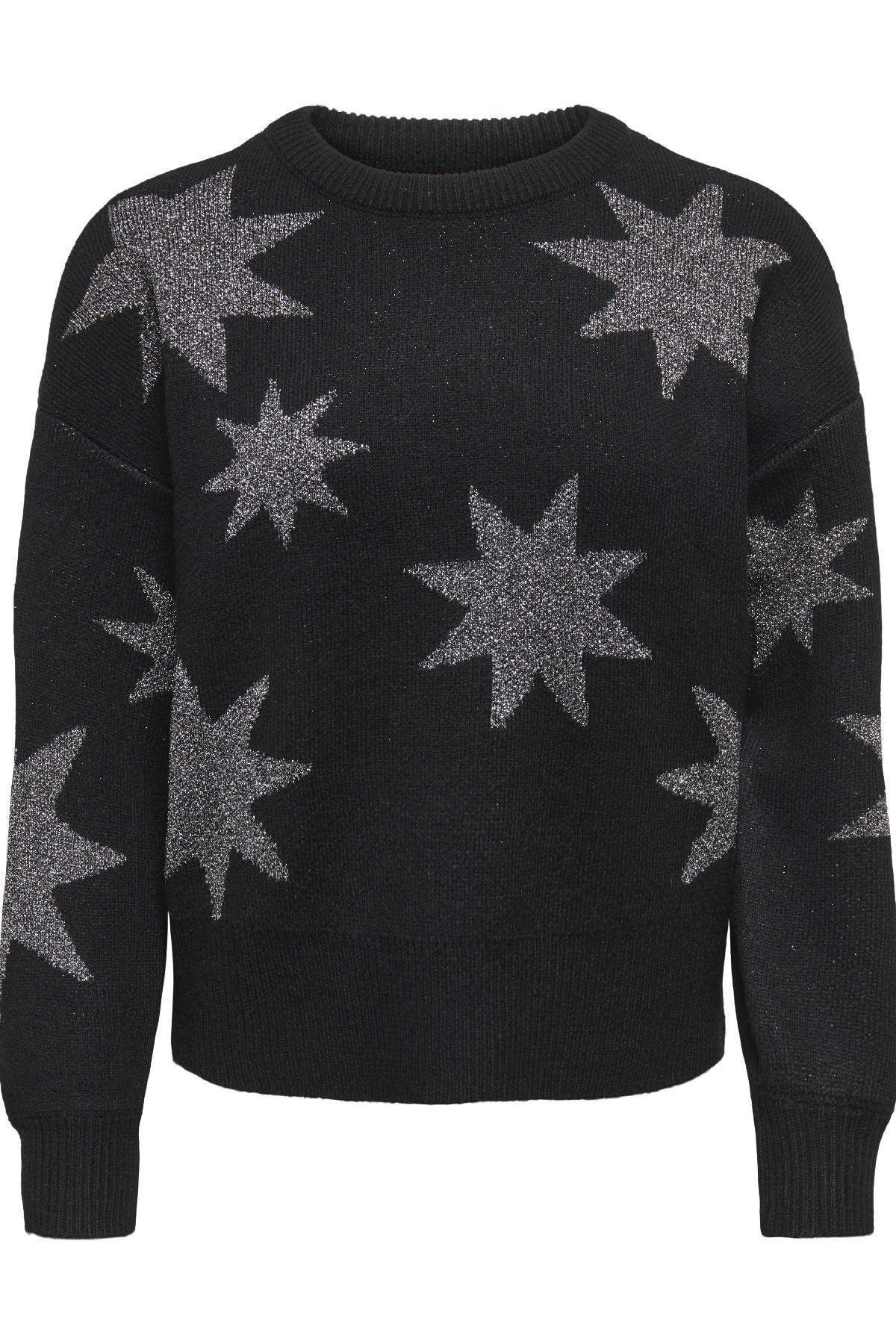 ONLY Rosie LS O-Neck Glitter Kadın Triko Kazak – Işıltılı Bisiklet Yaka 