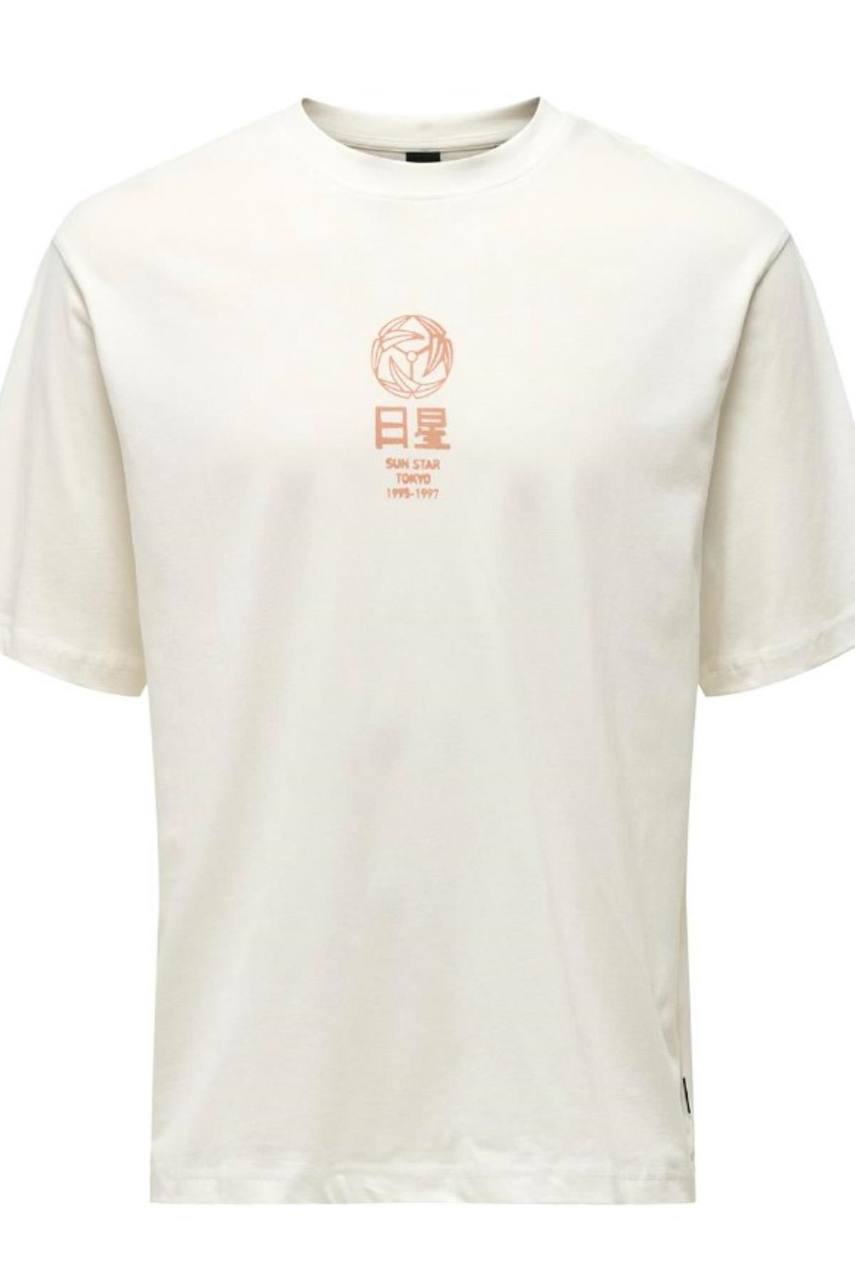 ONLY & SONS Erkek ONSMALIK LIFE RLX SS TEE TR Relax Fit Kısa Kollu Tişört 