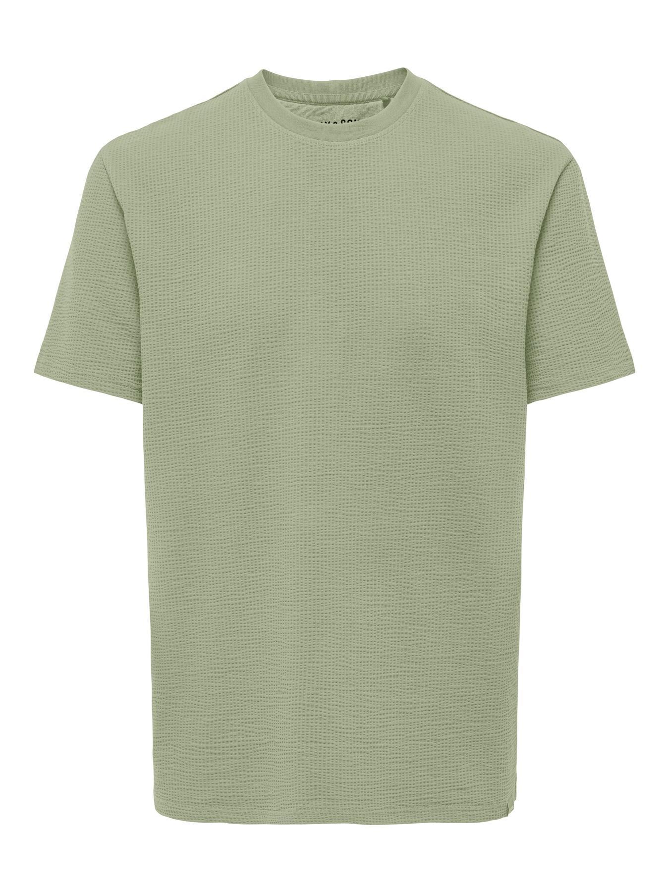 ONSKIAN LIFE REG SEERSUCKER SS TEE NOOS AÇIK YEŞİL
