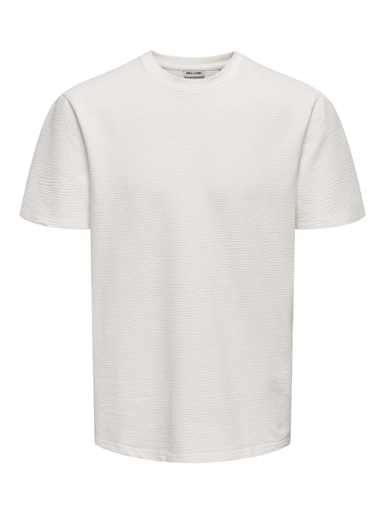ONSKIAN LIFE REG SEERSUCKER SS TEE NOOS AÇIK BEJ