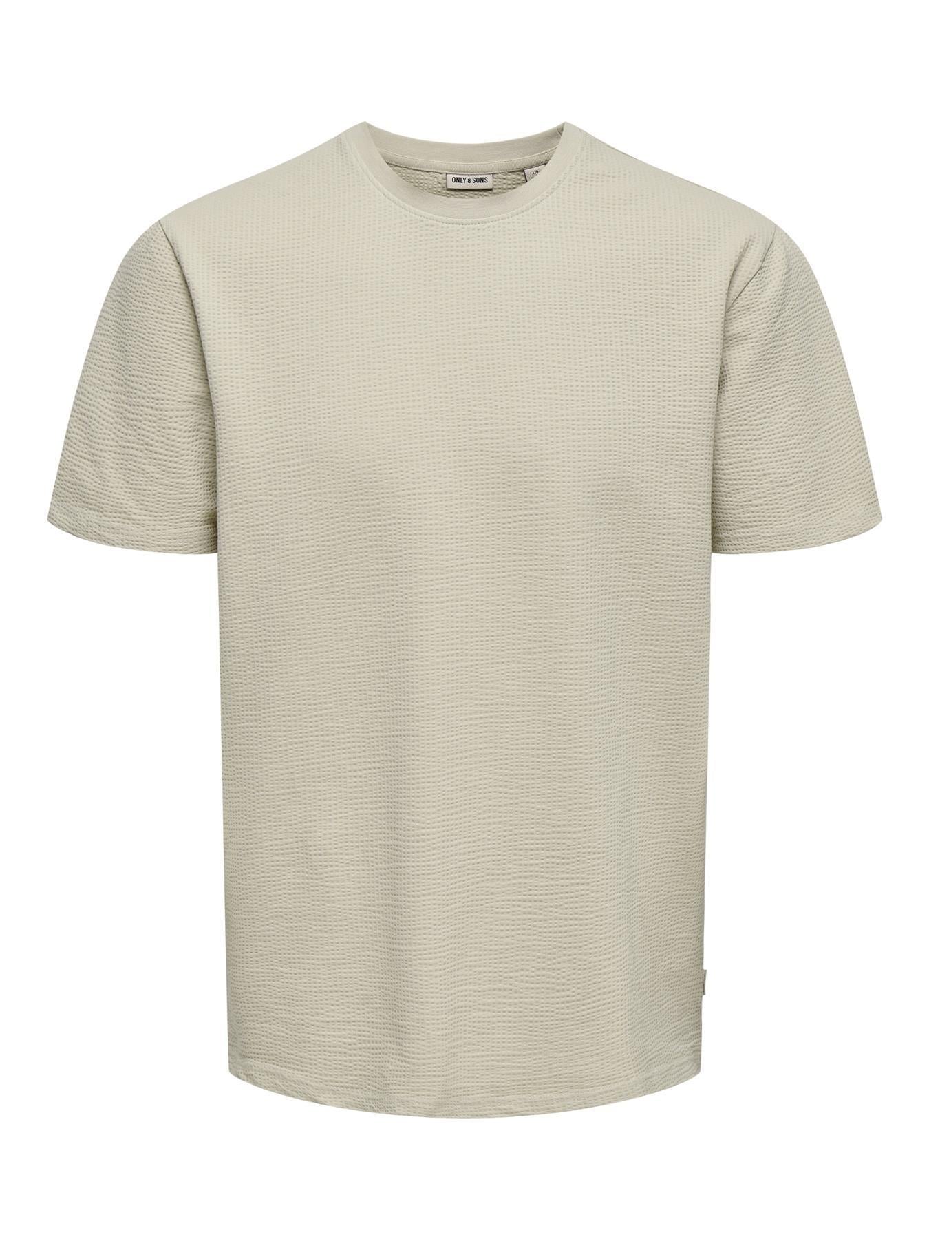 ONSKIAN LIFE REG SEERSUCKER SS TEE NOOS EKRU