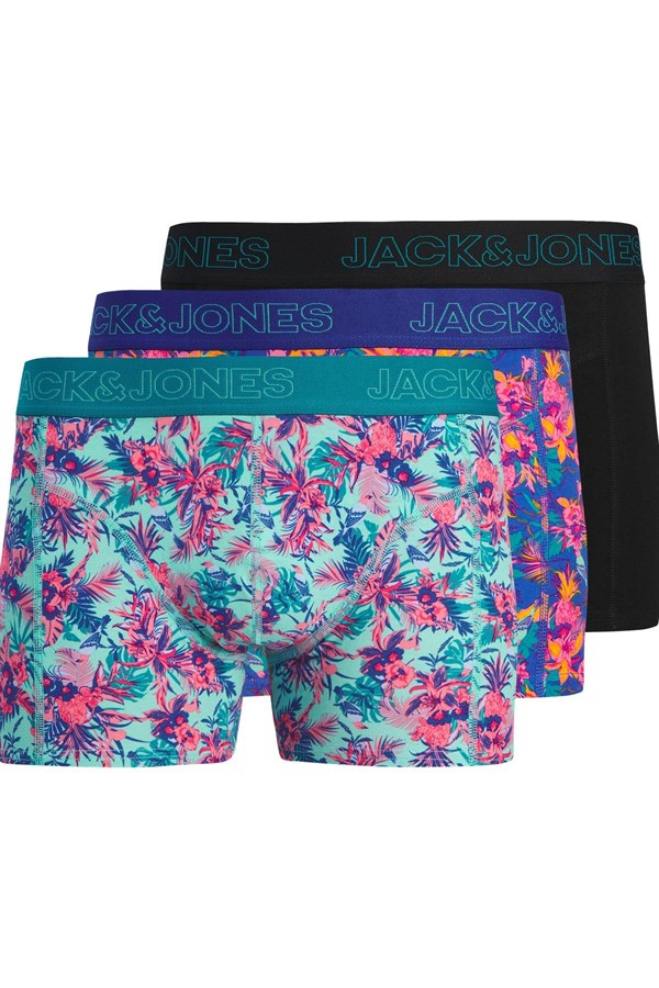Jack & Jones JACEXOTIC Leaves 3’lü Boxer Seti Erkek Rahat Esnek Desenli 