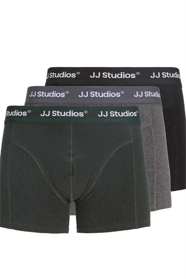 Jack & Jones JACSOHO Solid Erkek Boxer 3'lü Paket Pamuklu Rahat 