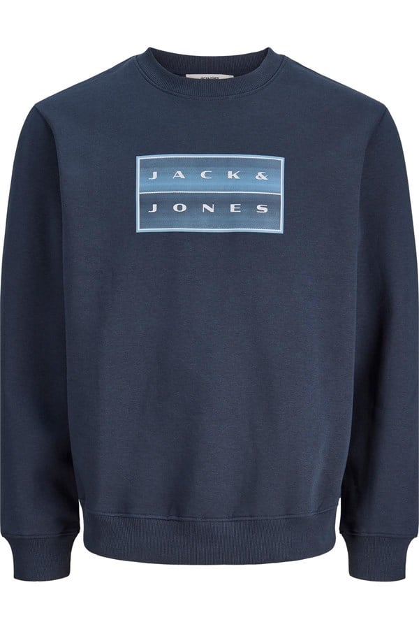 Jack & Jones JCOFUSION Erkek Bisiklet Yaka Box Fit Sweatshirt Günlük Rahat 