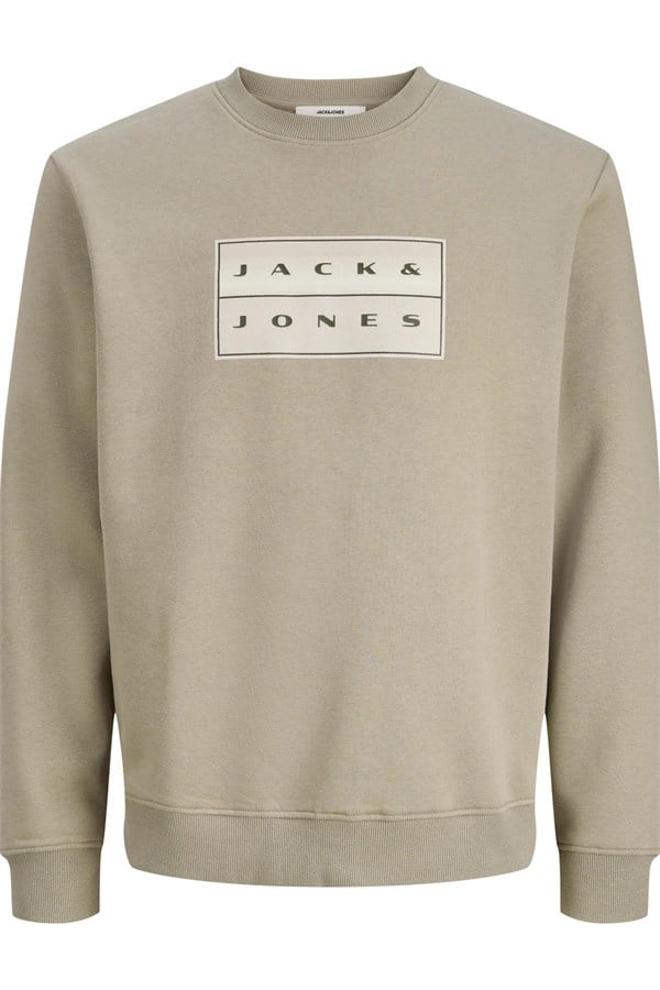 Jack & Jones JCOFUSION Erkek Bisiklet Yaka Box Fit Sweatshirt Günlük Rahat 