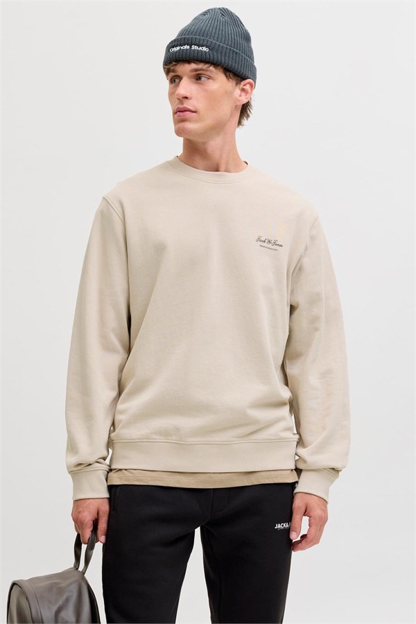 Jack & Jones JJEARCHIVE Graphic Erkek Baskılı Bisiklet Yaka Sweatshirt Günlük Rahat 