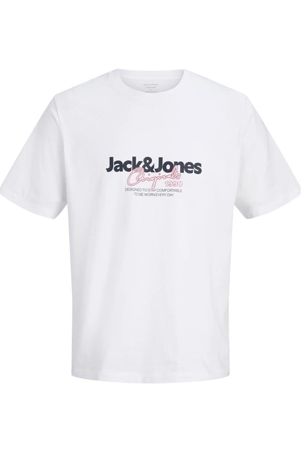 Jack & Jones JORCASSIS Erkek Tişört Bisiklet Yaka Kısa Kollu Rahat Günlük 
