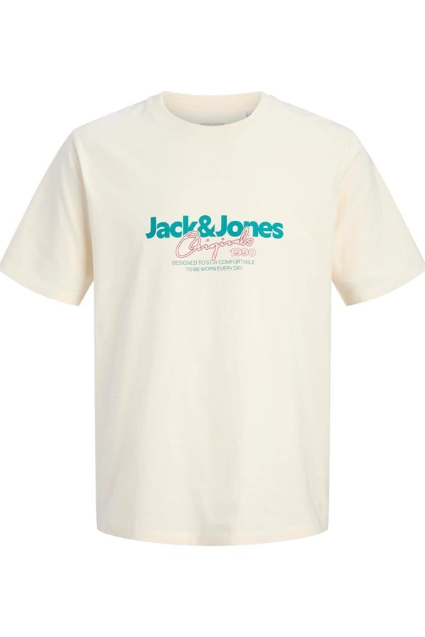 Jack & Jones JORCASSIS Erkek Tişört Bisiklet Yaka Kısa Kollu Rahat Günlük 