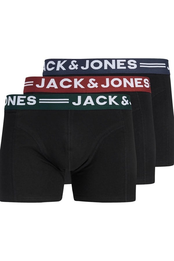 Jack & Jones SENSE Erkek Boxer 3’lü Paket – Pamuklu, Rahat Kesim (NOOS) 