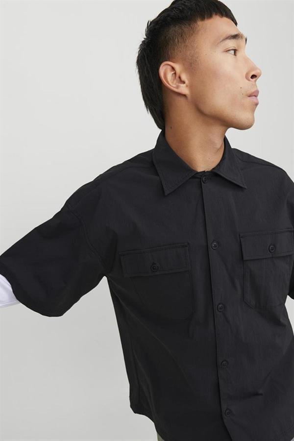 JACK&JONES JCOALTITUDE SHIRT SS OVERSIZED12251280 SİYAH