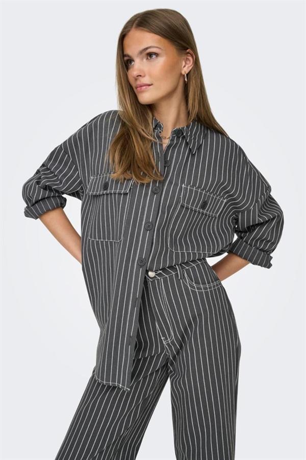 ONLDOLLAS L/S STRIPE SHIRT CC PNT GRİ15328496