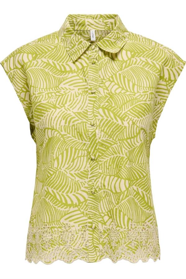 ONLLOU LIFE EMB S/S SHIRT PTM AÇIK YEŞİL