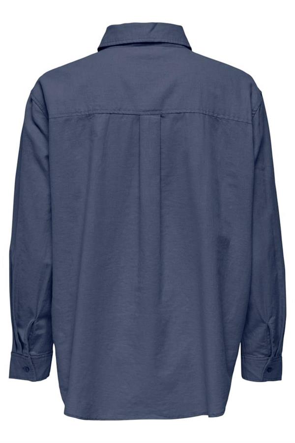 ONLTOKYO LIFE L/S LIN BL SHIRT PNT NOOS KOYU MAVİ