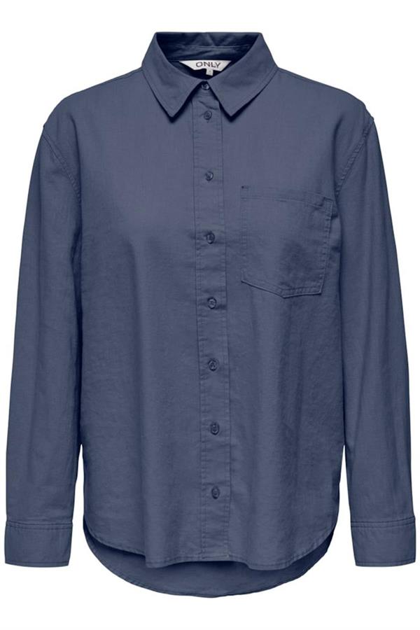 ONLTOKYO LIFE L/S LIN BL SHIRT PNT NOOS KOYU MAVİ