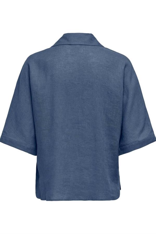 ONLTOKYO LIFE SS LINEN BL SHIRT PNT NOOS KOYU MAVİ