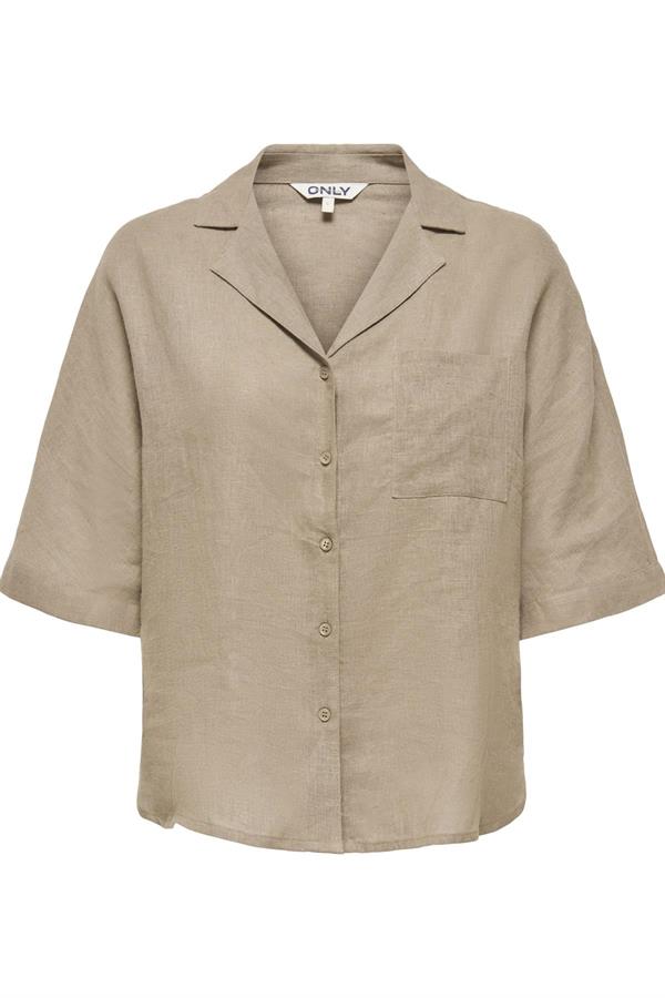 ONLTOKYO LIFE SS LINEN BL SHIRT PNT NOOS KAHVERENGİ