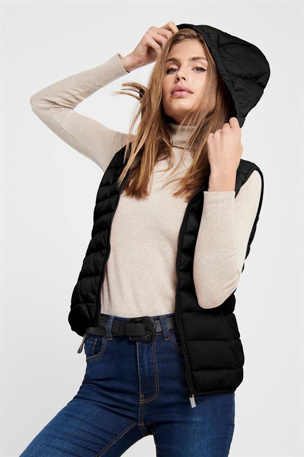 ONLY ONLNEWTAHOE HOOD WAISTCOAT OTW NOOS 15205760 SİYAH