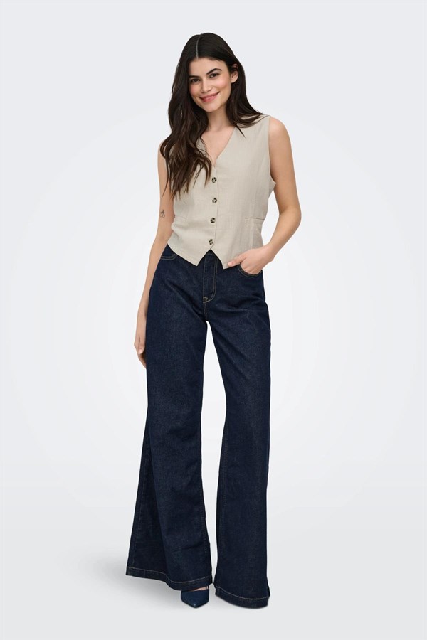 Only ONLTIZANA Kadın Yelek Pamuklu Kolsuz Rahat Günlük Şık 