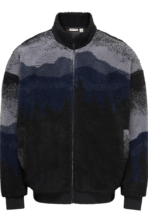 Only & Sons ONSADAM Life Erkek Oversize Sherpa Bomber Sweatshirt Peluş Günlük Rahat 