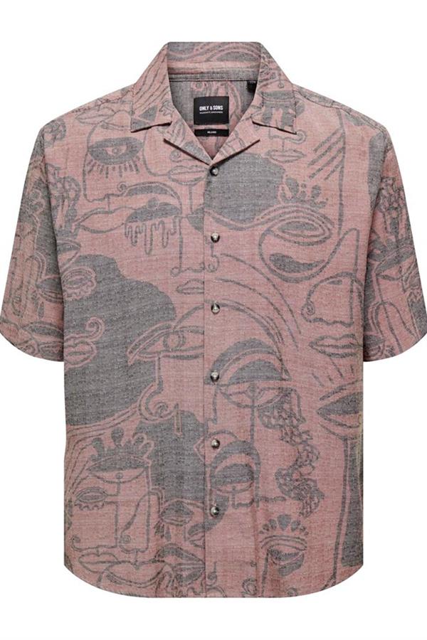 ONLY & SONS ONSDEN LIFE RLX WASH DOODLE SS SHIRT22026111