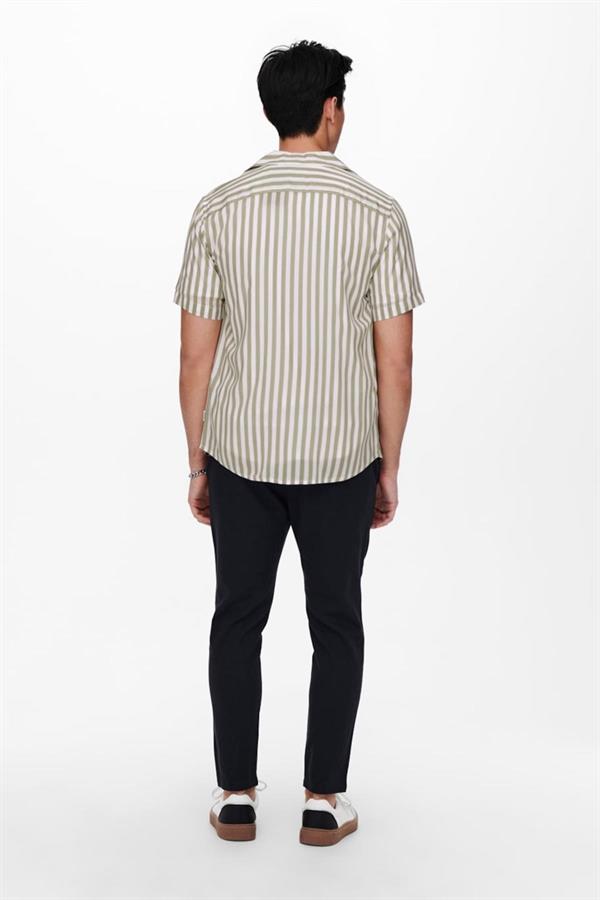 ONLY & SONS ONSWAYNE LIFE SS VISCOSE SHIRT NOOS 22013267 BEJ