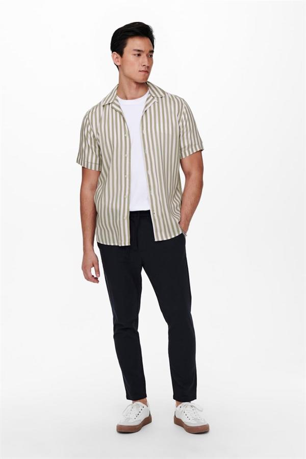 ONLY & SONS ONSWAYNE LIFE SS VISCOSE SHIRT NOOS 22013267 BEJ