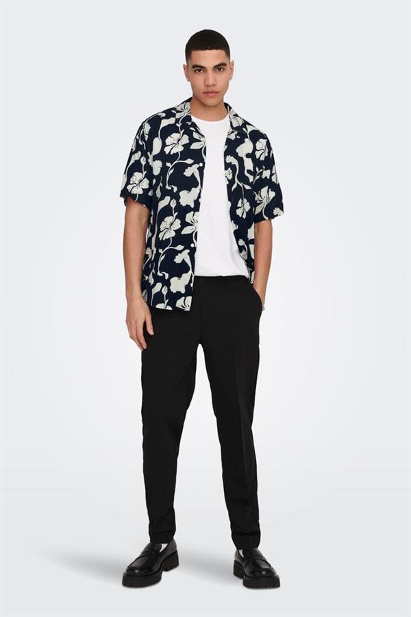 ONSDASH LIFE SS RESORT AOP SHIRT NOOS LACİVERT