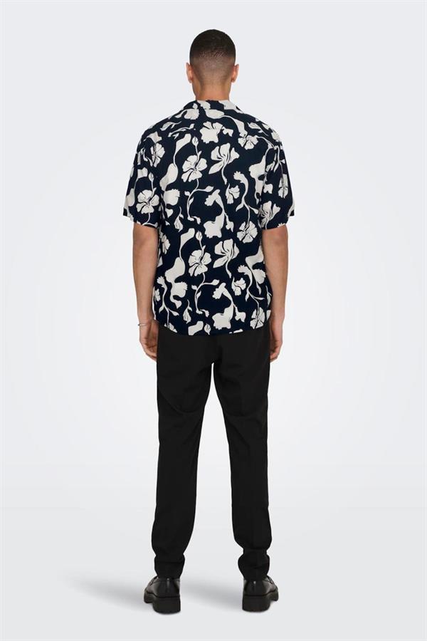 ONSDASH LIFE SS RESORT AOP SHIRT NOOS LACİVERT