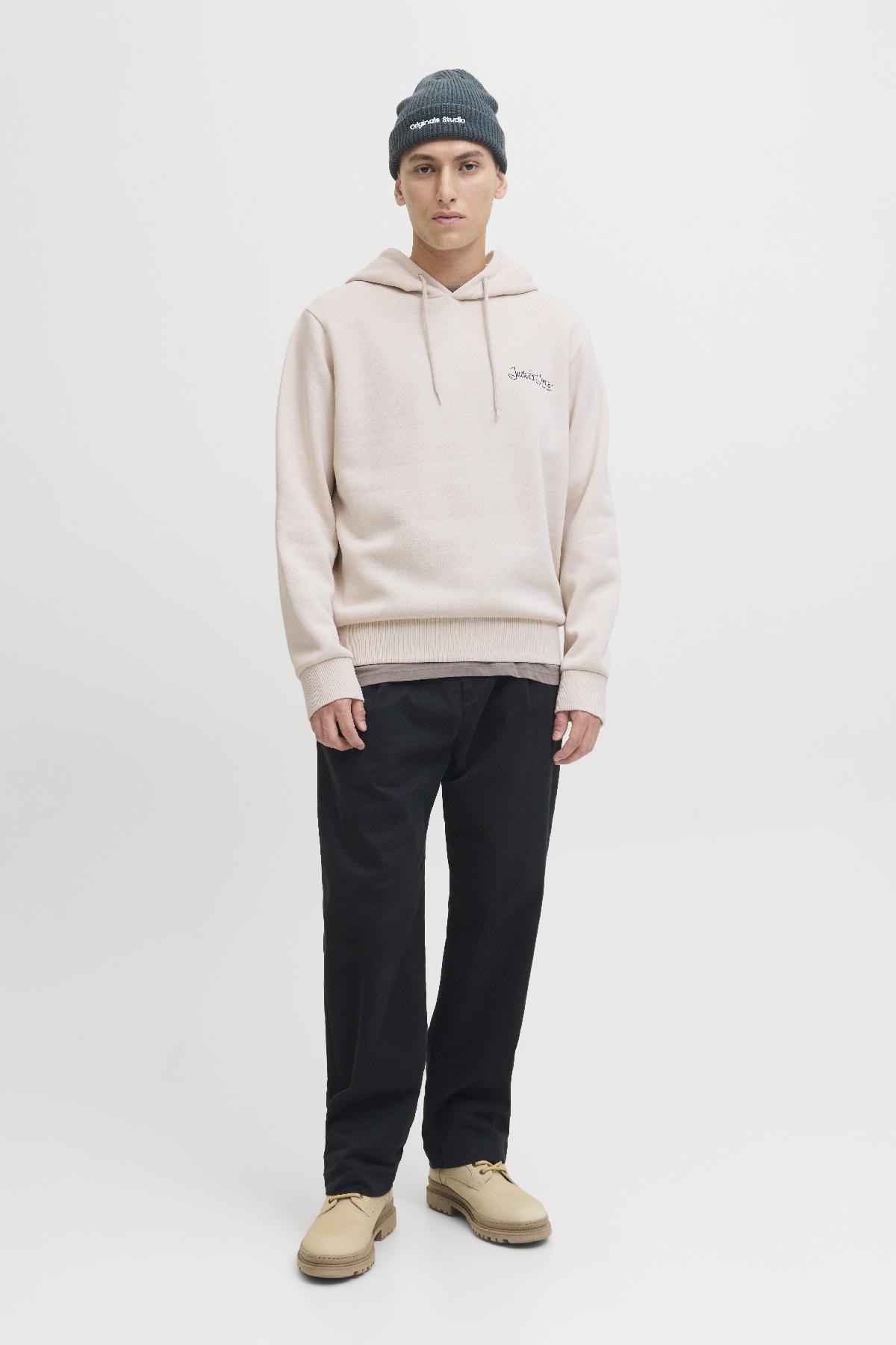 Erkek Jack & Jones JJYUKI Front Sweat Hood – Kapüşonlu, Yumuşak Kumaş, Rahat Kesim, Günlük Kullanıma Uygun Sweatshirt 