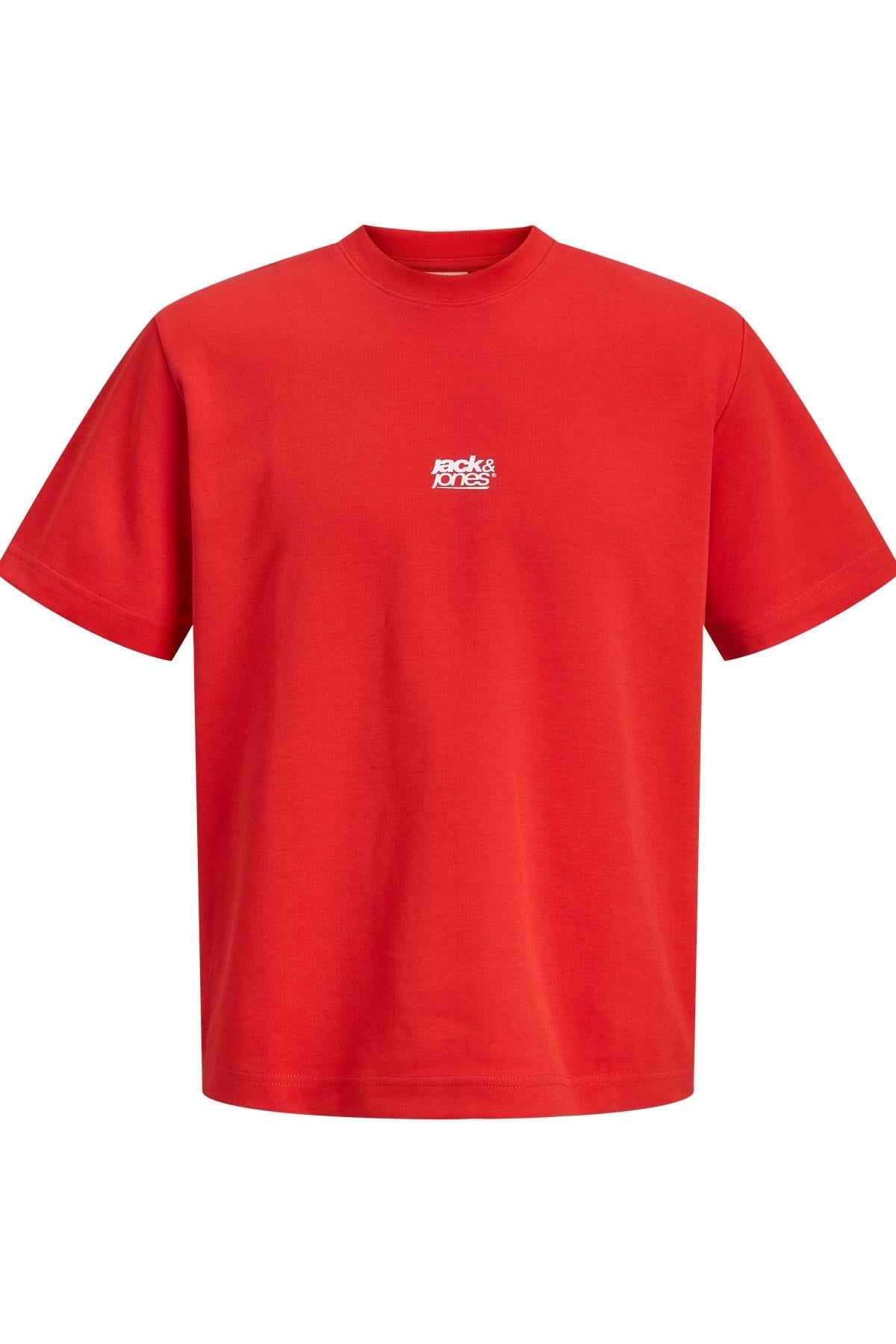 Jack & Jones Core Erkek Tişört Ön Baskılı Kısa Kollu Bisiklet Yaka 