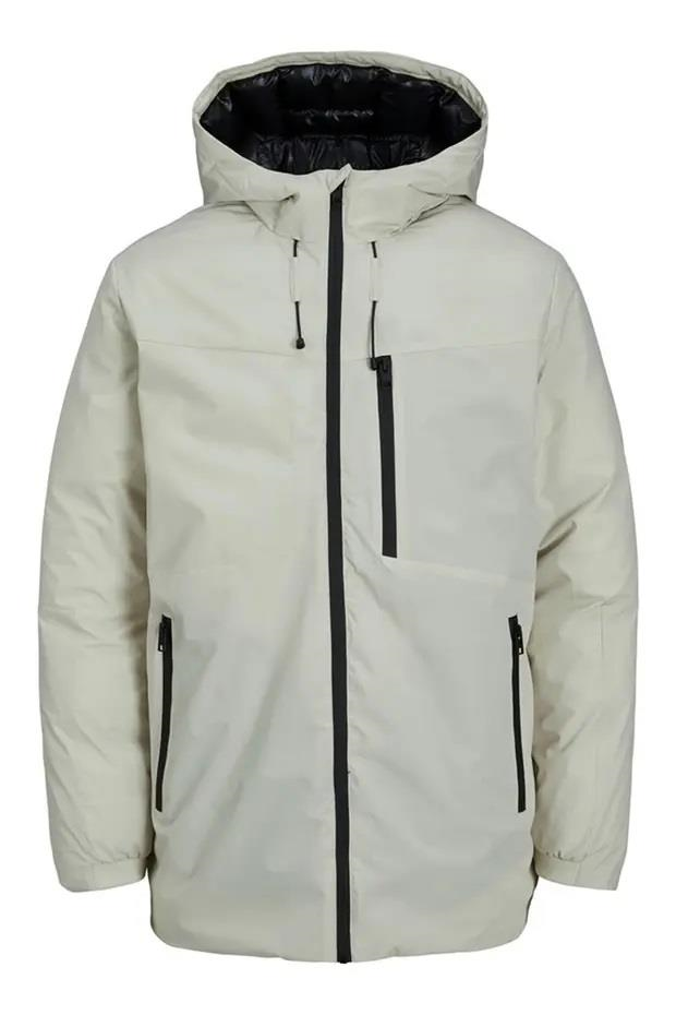Jack & Jones Erkek Keten Karışımlı Hafif Parka - Payne 