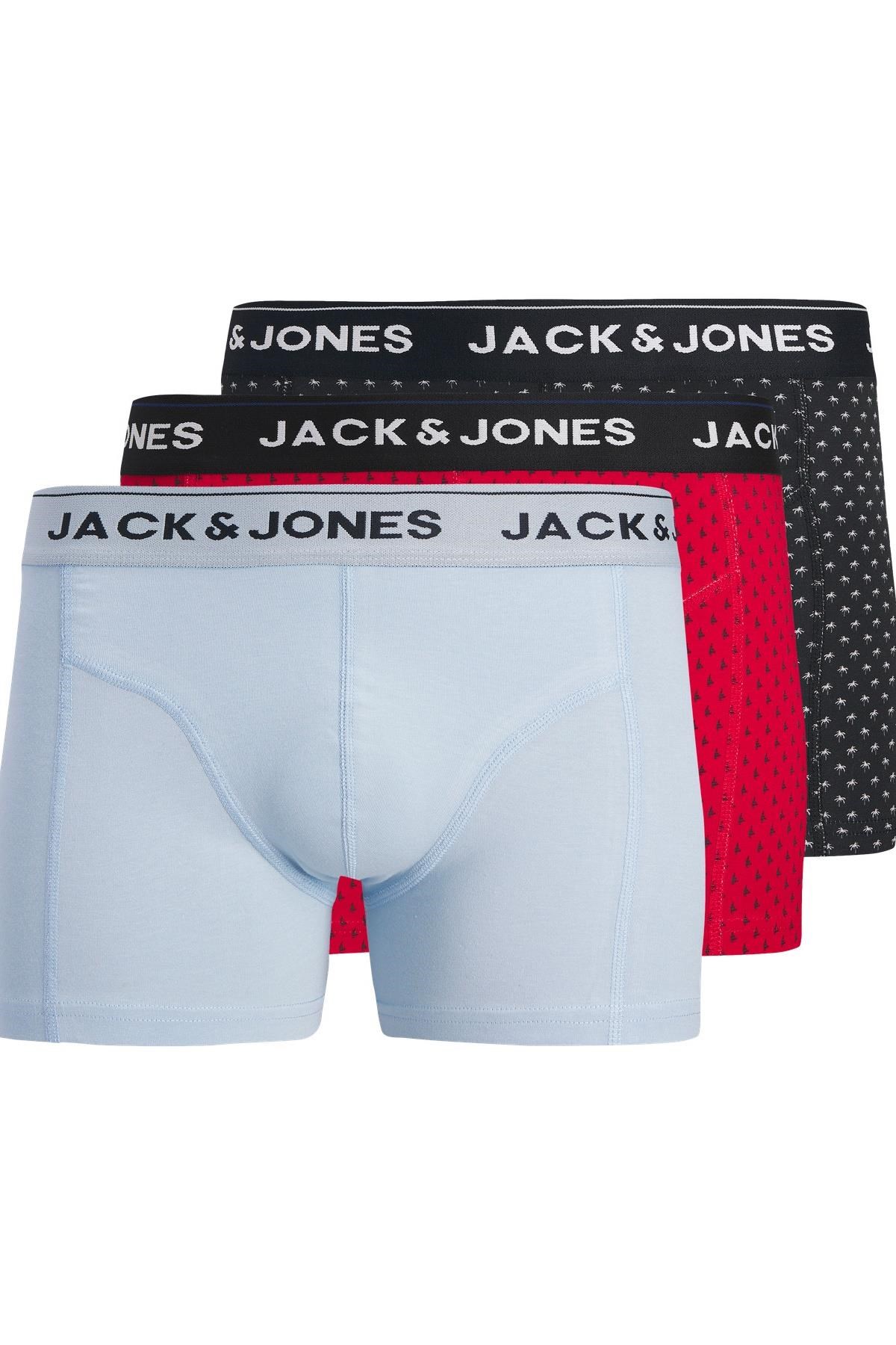 Jack & Jones JACPALMTREE 3’lü Boxer Seti Erkek Rahat Esnek Desenli 