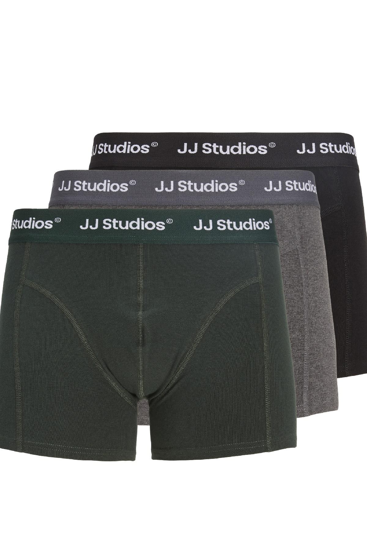Jack & Jones JACSOHO Solid Erkek Boxer 3'lü Paket Pamuklu Rahat 