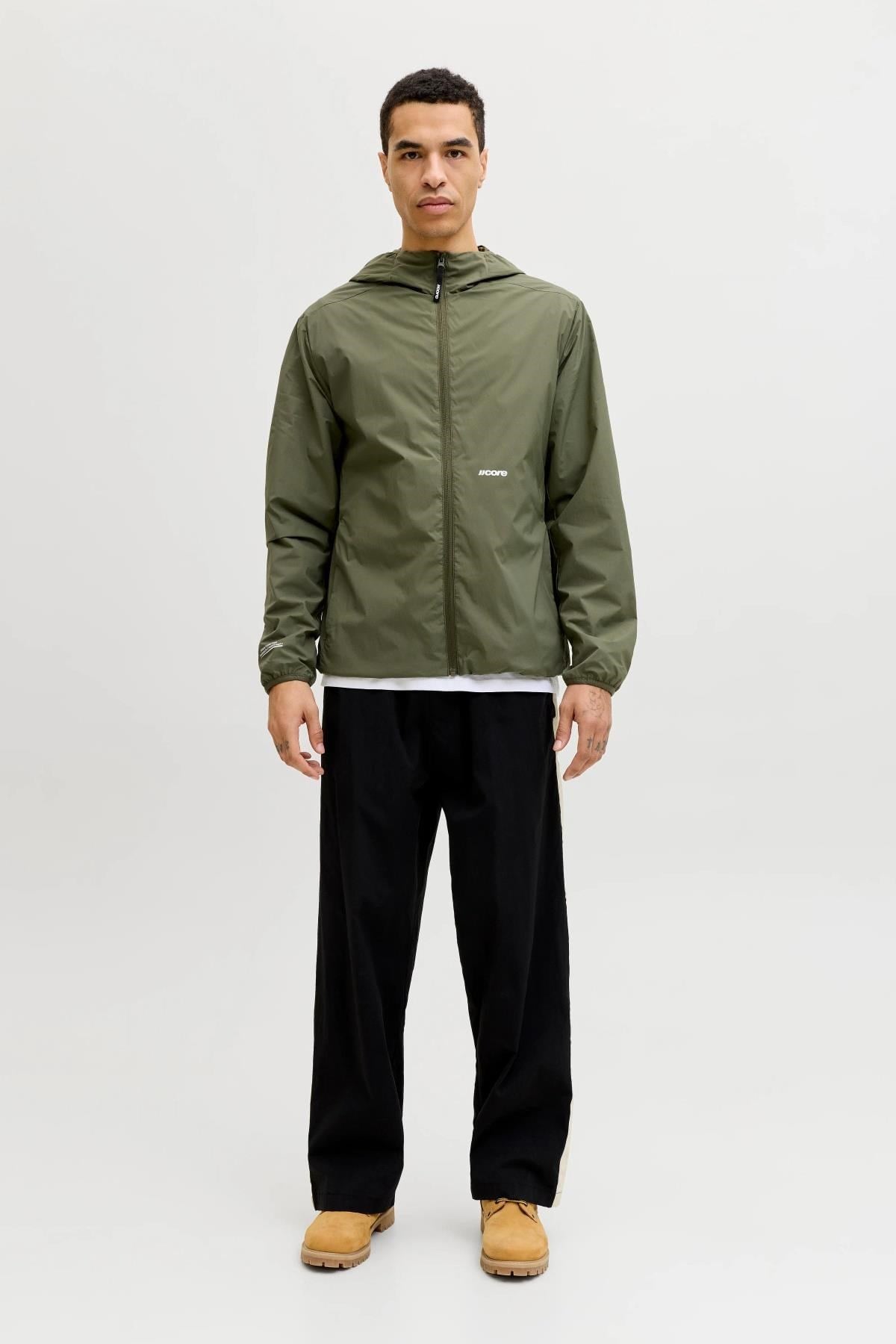 Jack & Jones JCOCLUB Windbreaker Erkek Kapüşonlu Rüzgarlık Mont Hafif Yağmurluk 