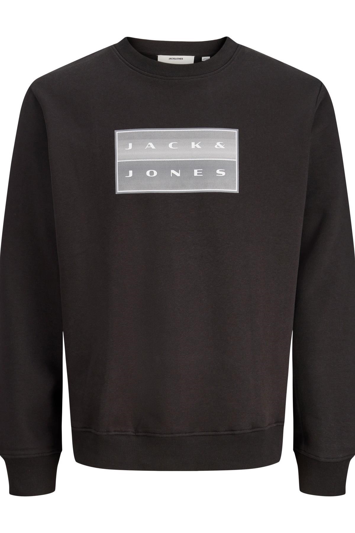 Jack & Jones JCOFUSION Erkek Bisiklet Yaka Box Fit Sweatshirt Günlük Rahat 