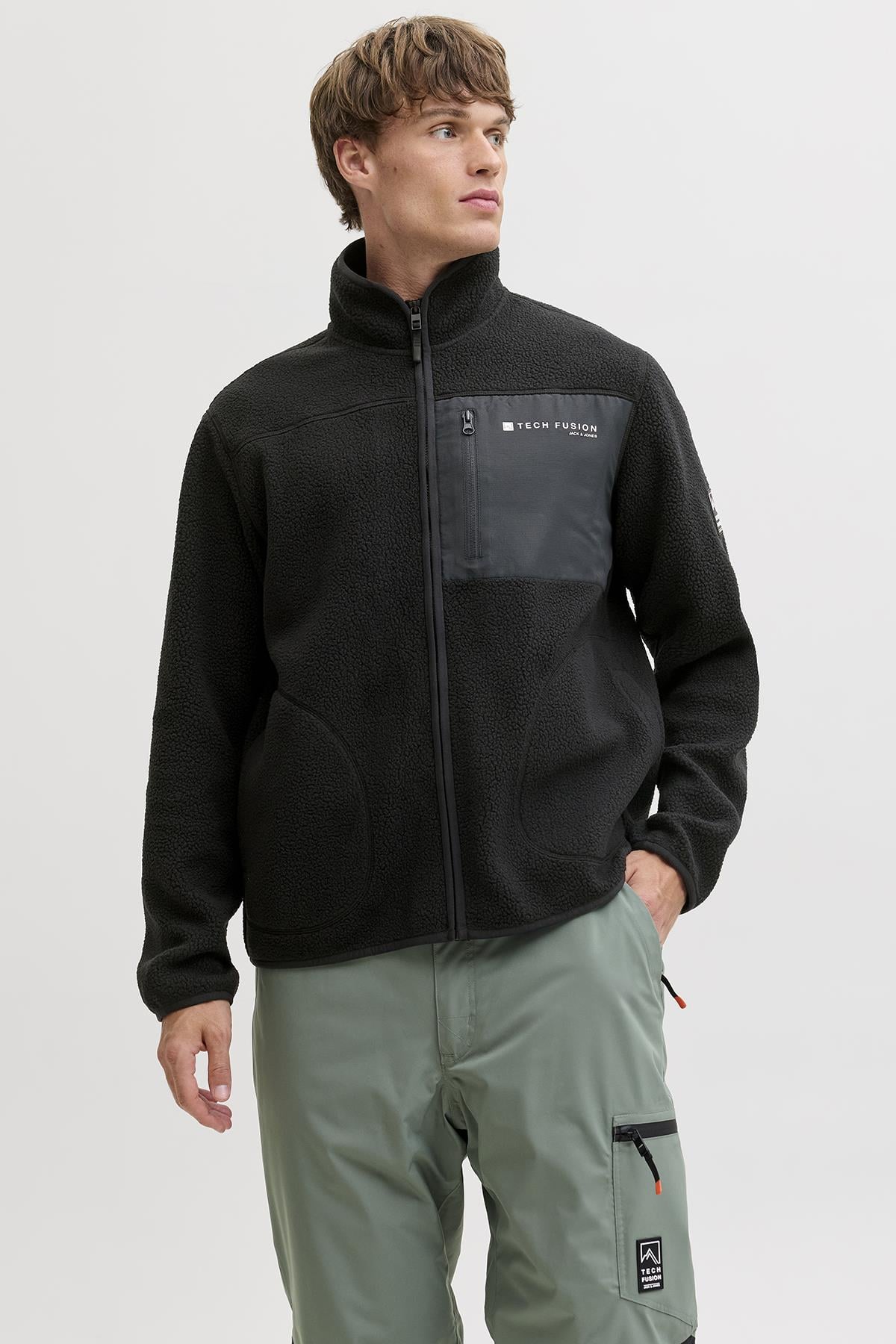 Jack & Jones JJALPES Teddy Jacket AW25 – Yumuşak Peluş Kumaşlı, Sıcak Tutucu, Fermuarlı Erkek Mont /  Kış Koleksiyonu 