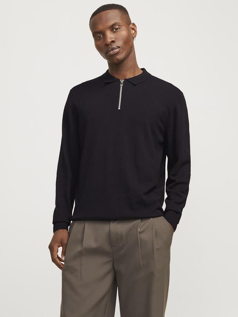 Jack & Jones JJEEMIL Knit Polo | Yarım Fermuar Uzun Kollu Erkek Triko 