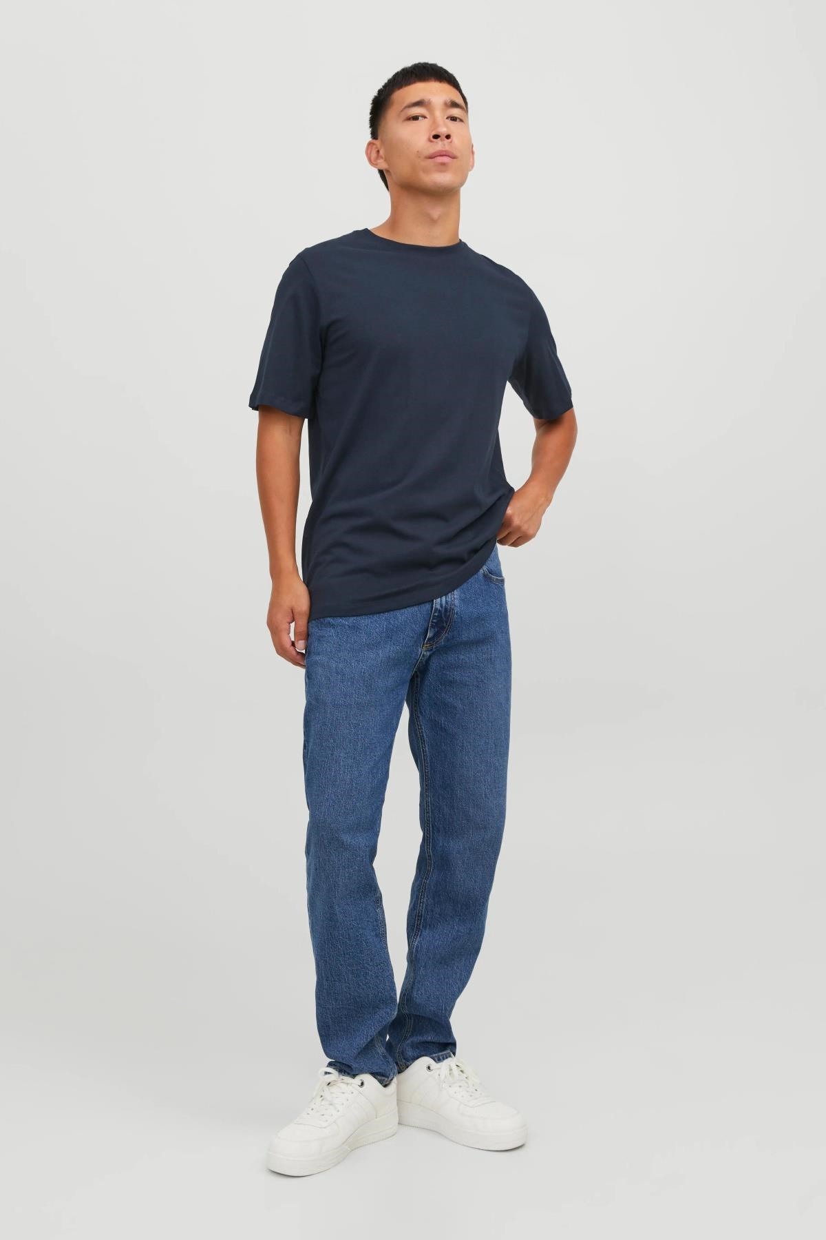 Jack & Jones JJEORGANIC Erkek Basic Tişört – Bisiklet Yaka, Organik Pamuk 